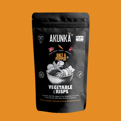 Crispy Roots Salt and Pepper 70g front pack — root vegetable chips